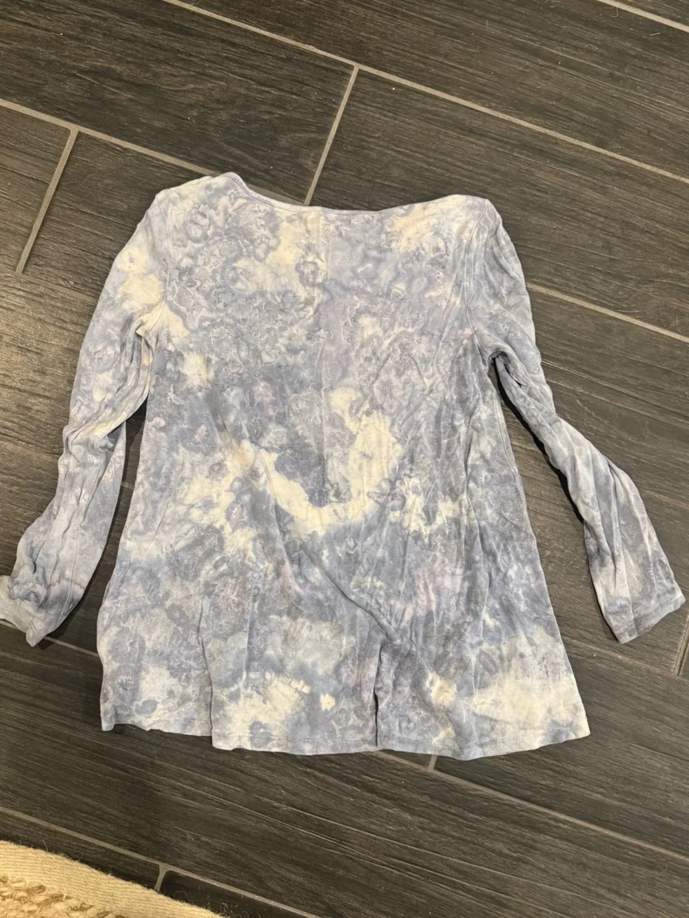Justice Blue and Cream Tie-Dye Long Sleeve Tee